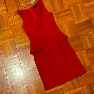 Red peplum dress